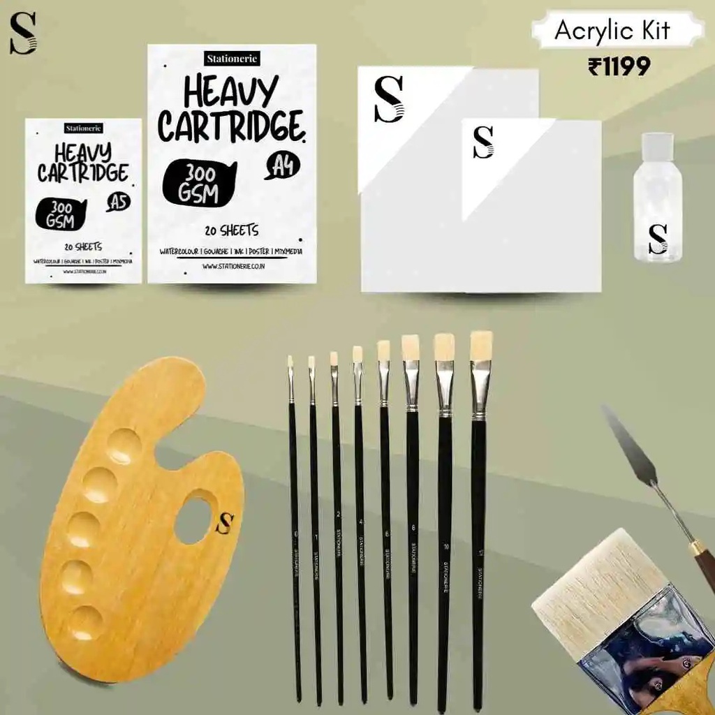 Conjunto de pintura acrílica para artistas marca Stationerie