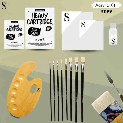 Conjunto de pintura acrílica para artistas marca Stationerie